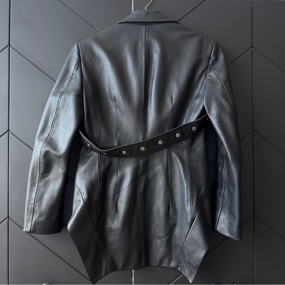 Burberry Black Leather Tuxedo Jacket - Picture 8 of 12